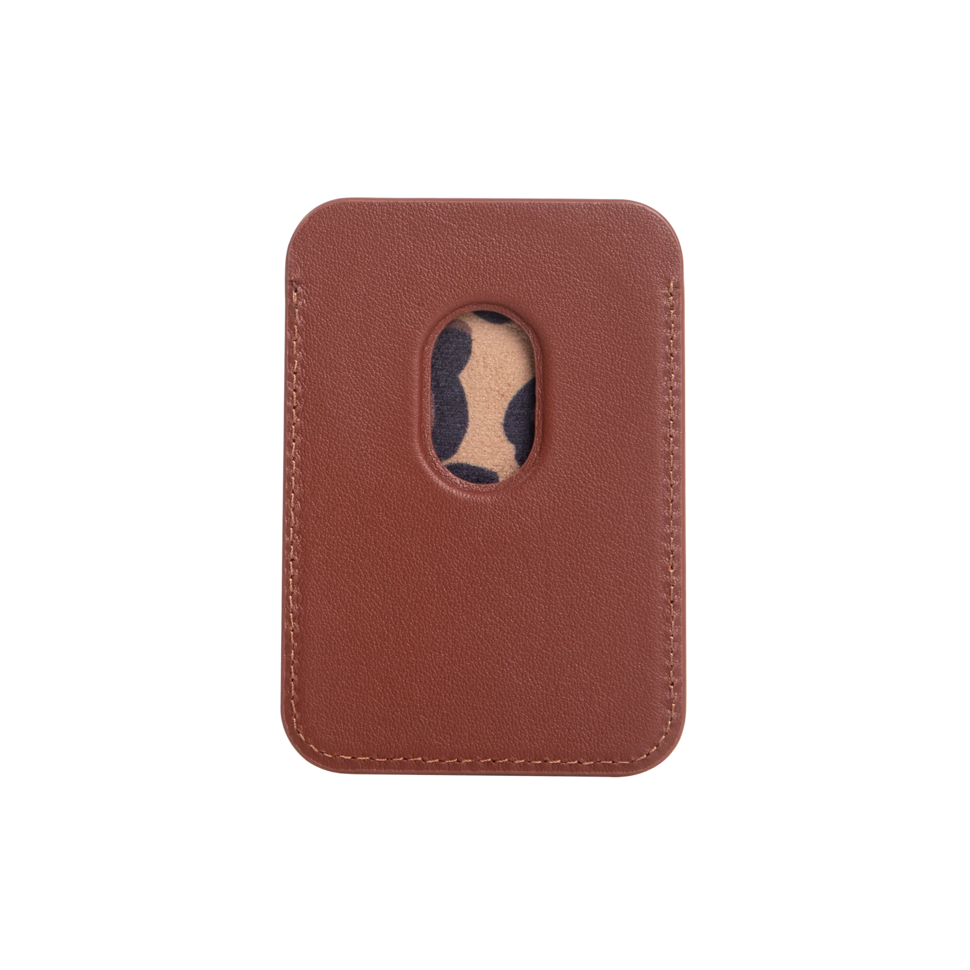 Embossed Cognac Magnetic Card Holder - Image 3