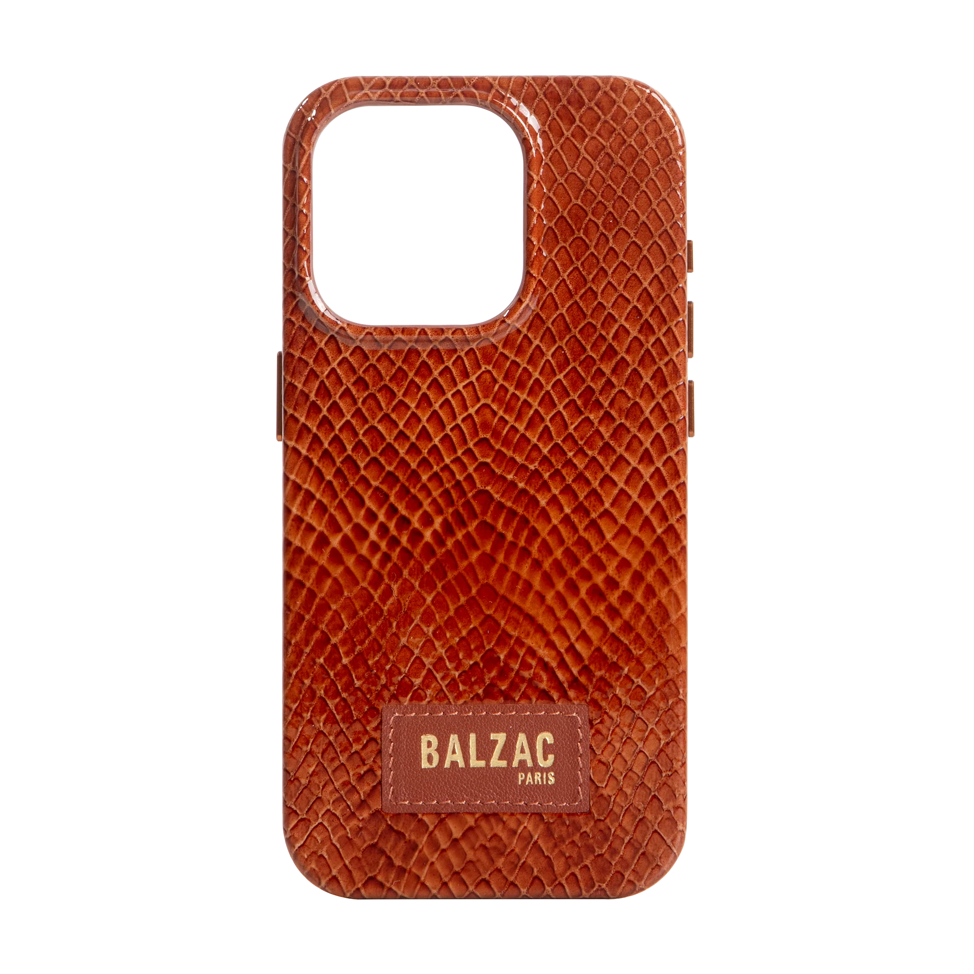 Embossed Cognac Case for iPhone 14